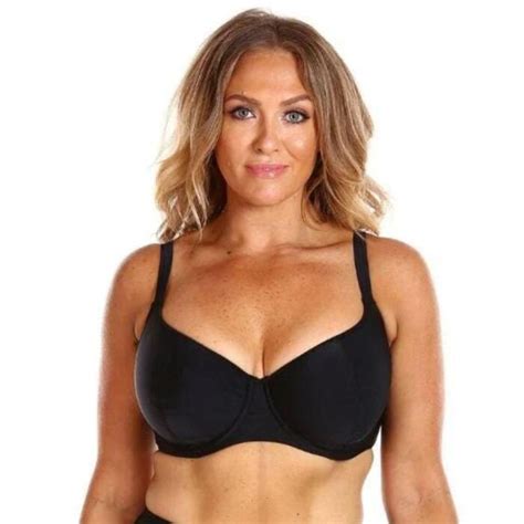 A Very Supportive Black Underwire Bikini Top Up To A G Cup Sequins And Sand