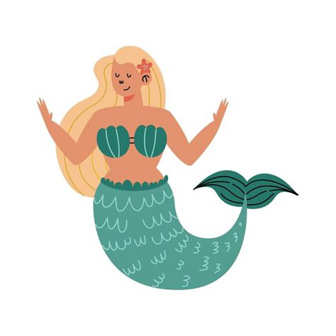 Blonde Mermaid Character Vector Art At Vecteezy