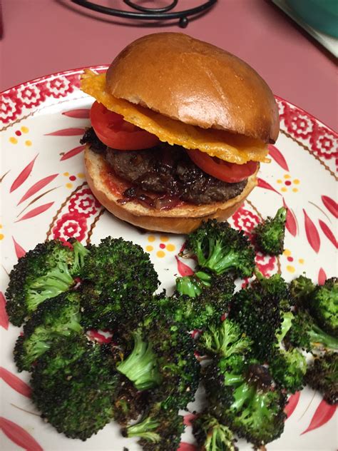 Crispy Frivolous Cheeseburger With Caramelized Onion Jam And Roasted