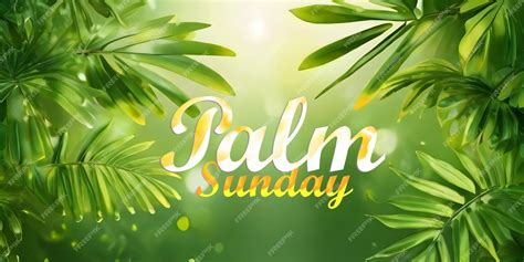 Premium Psd Palm Sunday With Wooden Cross And Palm Leaves Palm Sunday