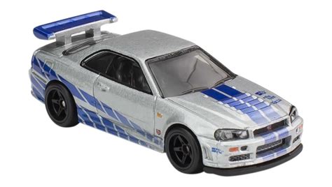 Машинка Premium Hot Wheels Nissan Skyline GT R BNR34 Fast Furious 1 64 HCP28 Silver купити