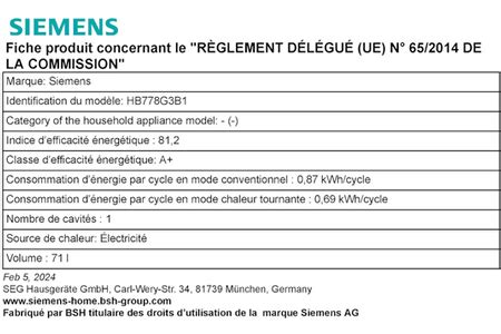 Four Encastrable Siemens Hb G B Iq Darty