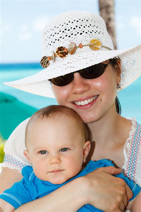Mother And Baby On Summer Holiday Free Stock Photo - Public Domain Pictures
