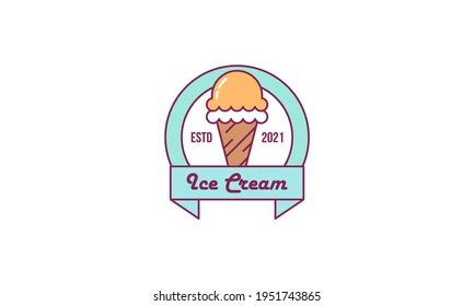 Ice Cream Shop Logo Template Stock Vector (Royalty Free) 1951743865 ...