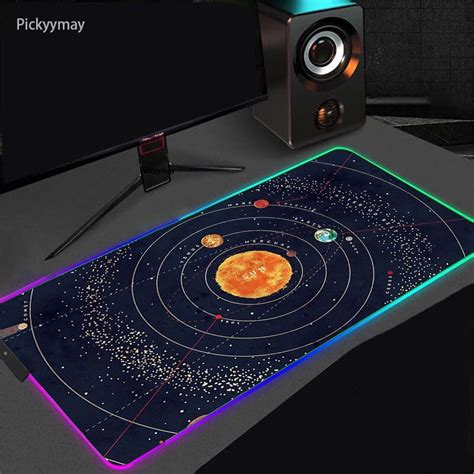 Solar System Gaming Rgb Large Mouse Pad Universe Space Planet Computer