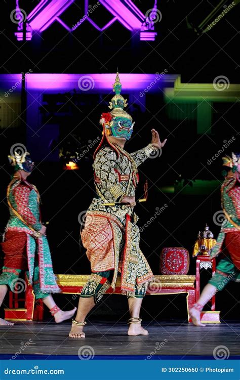 Khon Is A Classical Thai Dance In A Mask In The Ramayana Literature