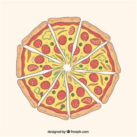 Pizza Slices Illustration Vector Premium Download