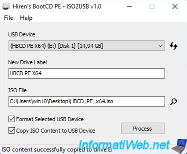 Cr Er Une Cl Usb Bootable De Hiren Boot Cd Pe Live Cd Tutoriels