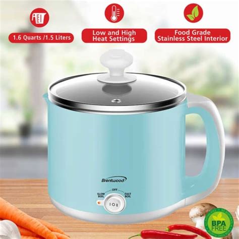 Brentwood Stainless Steel Quart Electric Hot Pot Cooker And Food Steamer In Blue One Size