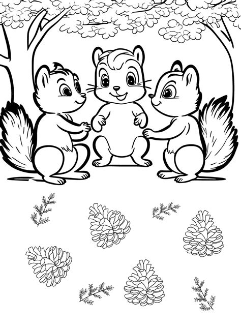 A Pretty Squirrel Free Printable Coloring Pages