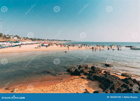 Mapusa, Anjuna, Goa, India. People Visit and Relax on Baga Beach at ...