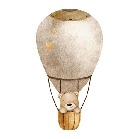 Teddy Bear Hot Air Balloon Vector Art Icons And Graphics For Free