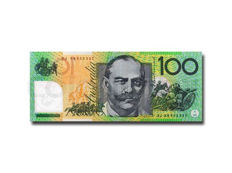 Australian hundert Dollar Note vor einem weißen Hintergrund isoliert