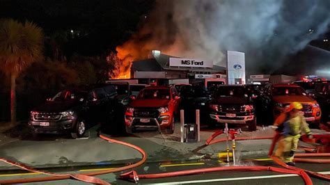 Autofile News Fire Devastates Ford Dealership