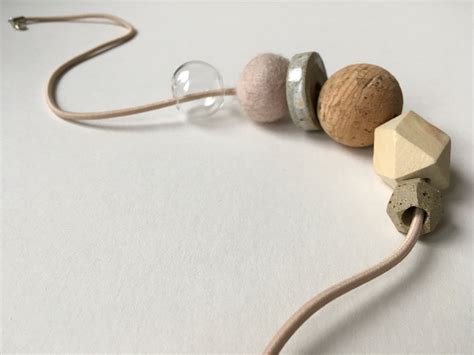 Studio Janneke Handmade Ceramics And Jewellery Nude Totem Necklace Mixed Material Cork