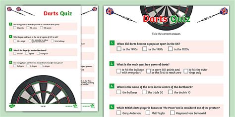 darts paper quiz teacher  twinkl