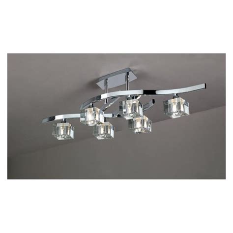 Mantra Cuadrax Plaf N De Techo Cromo Luces Con Cristal Optico