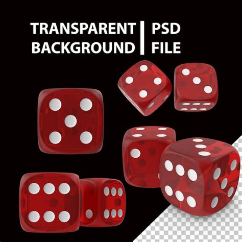 Dados Transparentes Vermelhos Png PSD Premium