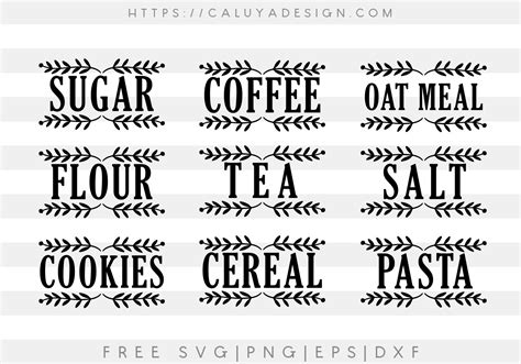 Free Kitchen Label Bundle SVG, PNG, EPS & DXF by Caluya Design