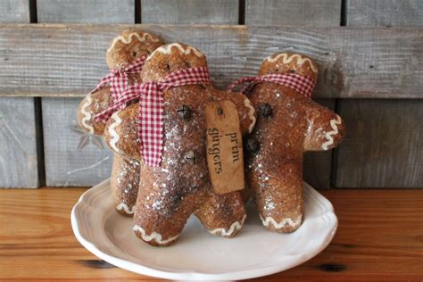 Primitive Gingerbread Men Set Of Etsy