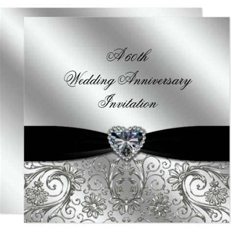 A 60th Diamond Wedding Anniversary Invite Zazzle