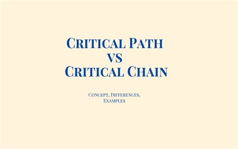 Critical Path vs Critical Chain: Concept, Differences, Examples ...