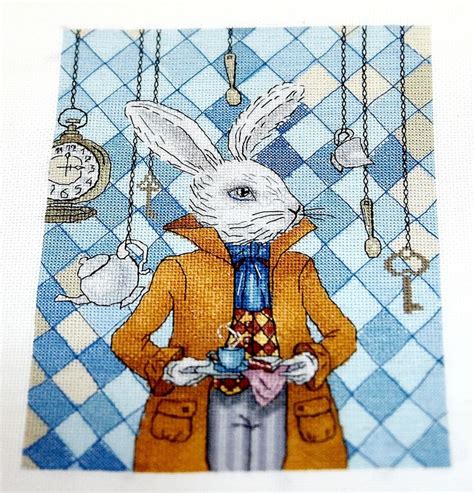 Alice In Wonderland Cross Stitch White Rabbit DIY X Stitch Etsy