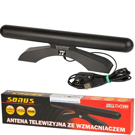 Antena Pokojowa Sonus Tv Usb Ze Wzmacniaczem Uhf Vhf Wewn Trzna Dvb T