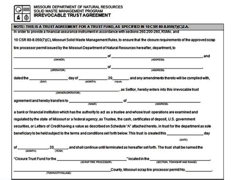 Sample Trust Amendment Form Mous Syusa