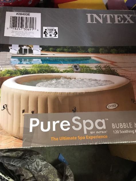 Intex Purespa Person Inflatable Bubble Jet Spa Portable Hot Tub Tan E For Sale From