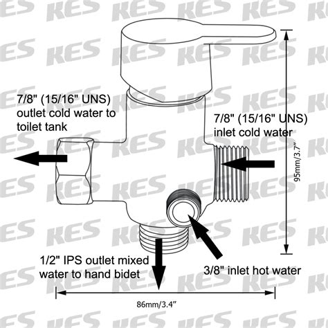 KES Brass T Adapter With Shut Off Valve 3 Way Dive Grandado