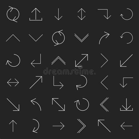 Set Of Linear Arrow Vector Illustration Stock Vector Illustration