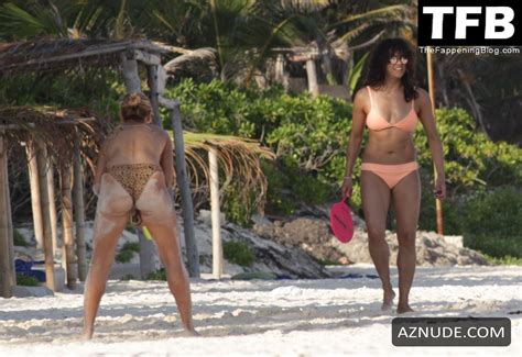 Michelle Rodriguez Sexy Seen Flaunting Her Hot Tits And Ass In A Bikini At The Beach In Mexico