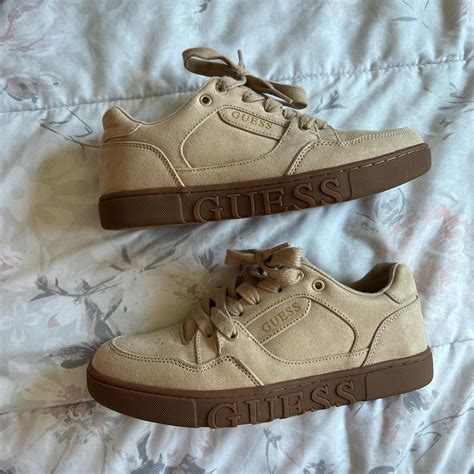 Guess Nude Sneakers Worn Twice Depop
