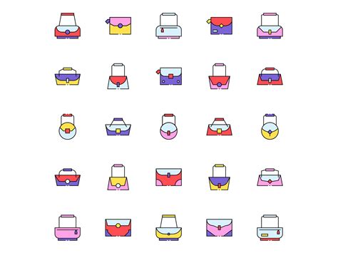 Colored Handbag Icons By Unblast On Dribbble