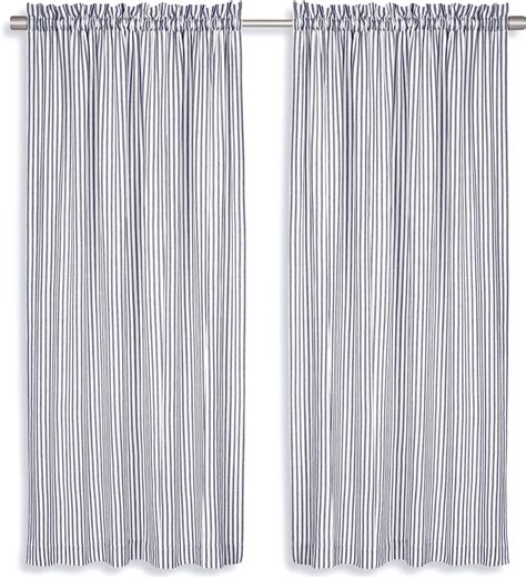 Cackleberry Home Navy Blue And White Ticking Stripe Valance