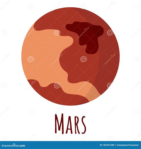 Mars Planet For Logo Outer Space Symbol Transparent Shadow And