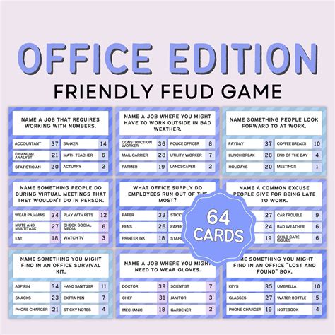 Office Friendly Feud, Office Games, Office Family Feud, Work Party