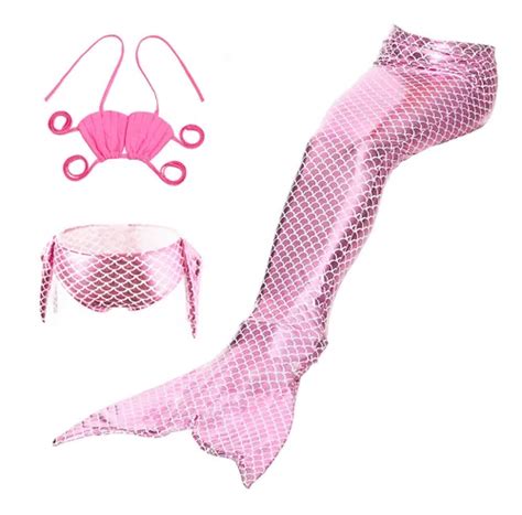 Niños Cola De Sirena Rosa Con Bikini Cuotas sin interés