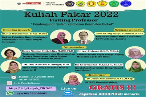 Kuliah Pakar Bidang Kesehatan Dengan Tema Pembangunan Sistem