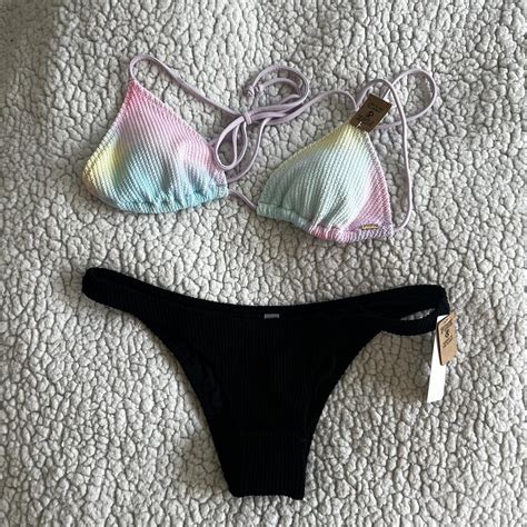 Victorias Secret Crinkle Material Triangle Bikini Depop