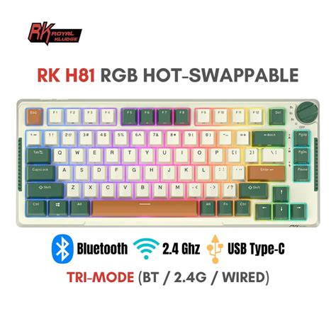 Sg Royal Kludge Rk H Hot Swappable Bt Wireless Rgb Mechanical Gaming Keyboard Keys