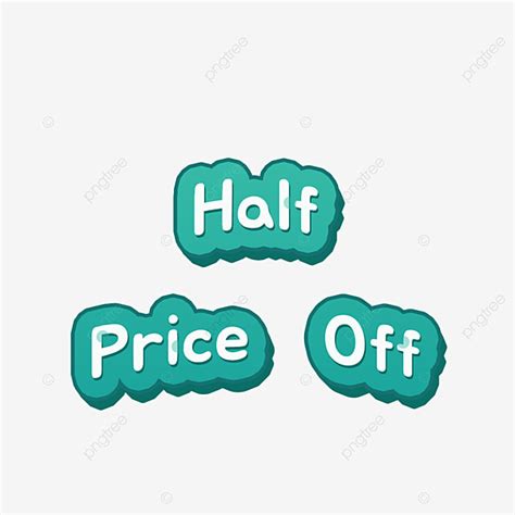 Half Off Hd Transparent Green Half Price Off Lettering Pop Texture