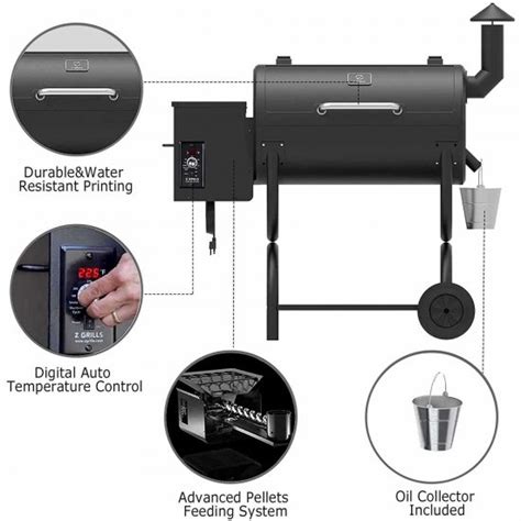 Z GRILLS Wood Pellet BBQ Grill And Smoker With Digital Temperature