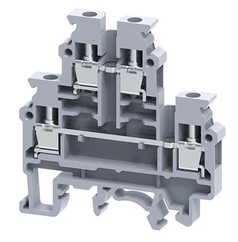 Double Level Terminal Block Grey Cdl Un Connectwell Sq Mm