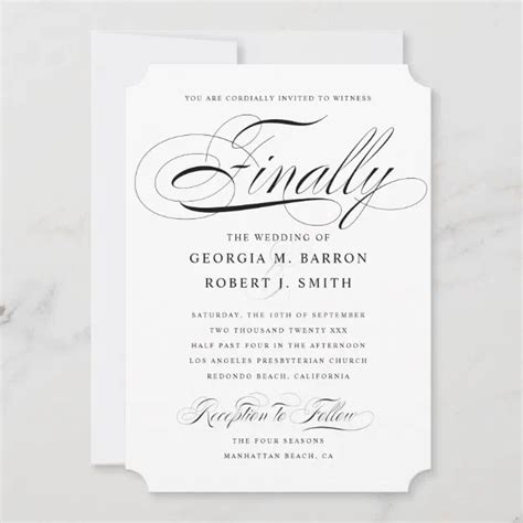 Elegant Gay Wedding Invitation Finally Calligraphy Zazzle