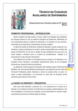 T Cnico En Cuidados Auxiliares De Enfermer A Pdf