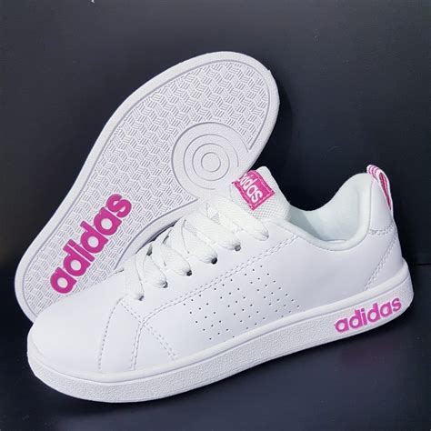 Tenis Adidas Neo Advantage Blancos Con Fucsia Dama Zapatill