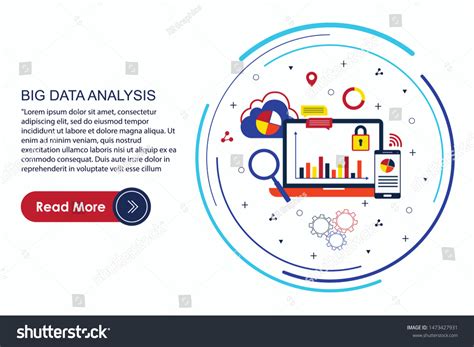 Big Data Analysis Vector Illustration Hand Vector De Stock Libre De Regalías 1473427931