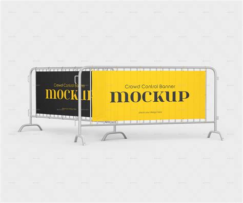 crowd control banner mockup set graphics graphicriver
